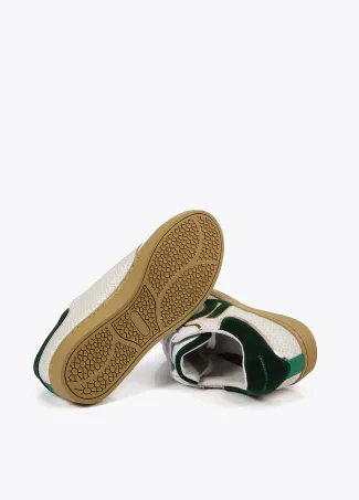 Trainers with snakeskin effect and leather details