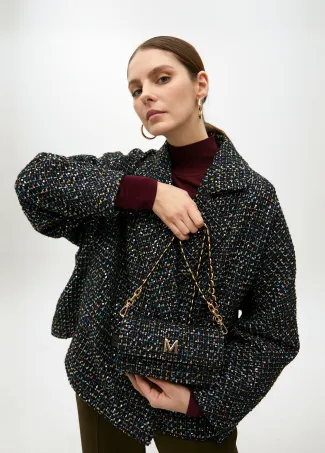 Bandolera baguete de tweed