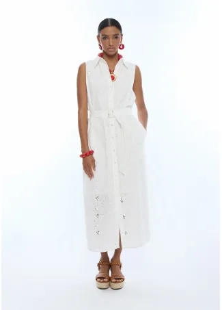 Vestido midi camisero con cinturón