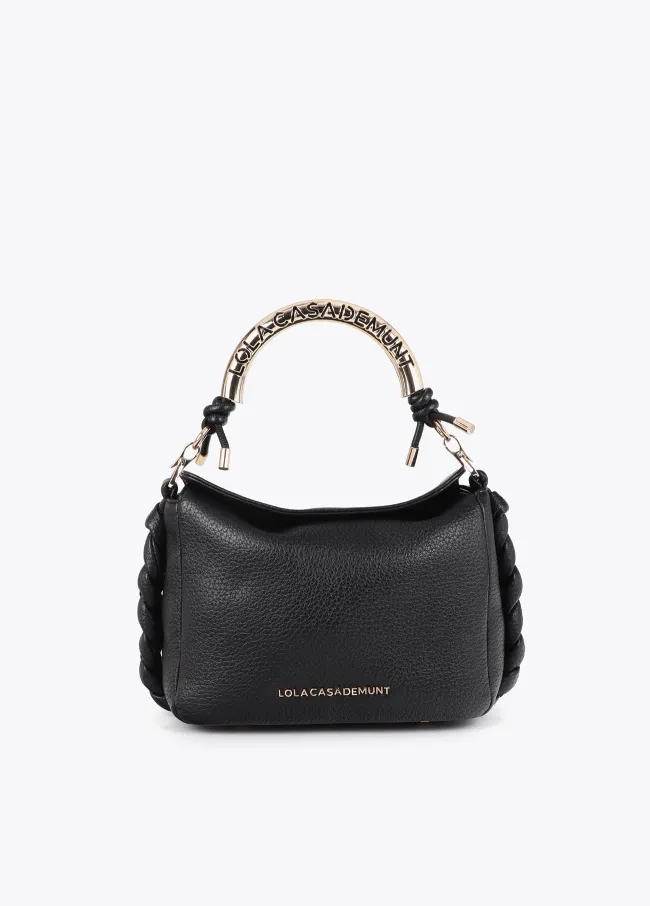 Cutwork crossbody bag with metal handle