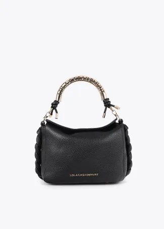Cutwork crossbody bag with metal handle