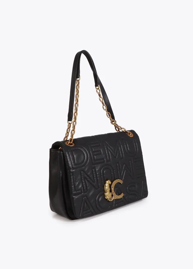Crossbody bag with topstitched logo