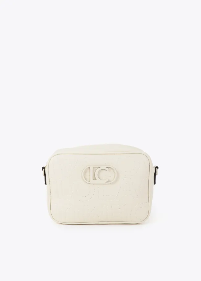 Crossbody bag with monogram topstitching