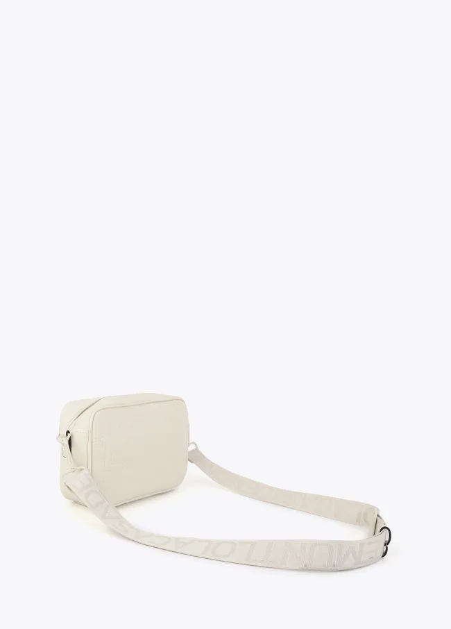Crossbody bag with monogram topstitching