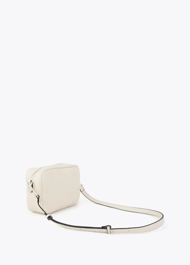 Crossbody bag with monogram topstitching