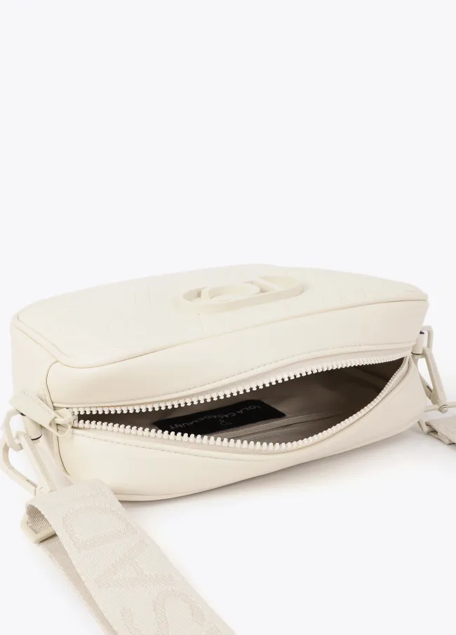 Crossbody bag with monogram topstitching