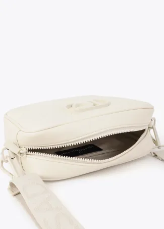 Crossbody bag with monogram topstitching