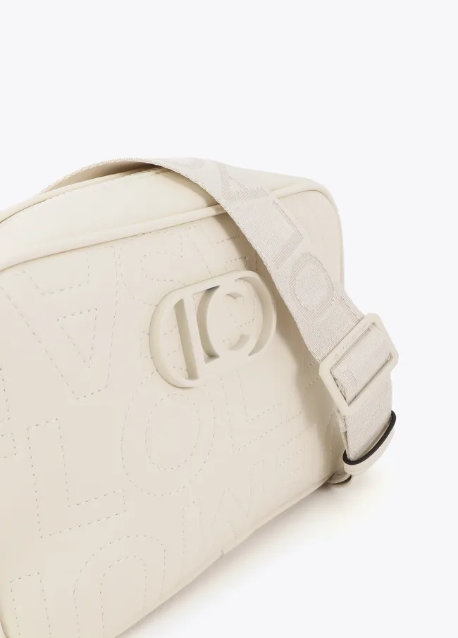 Crossbody bag with monogram topstitching