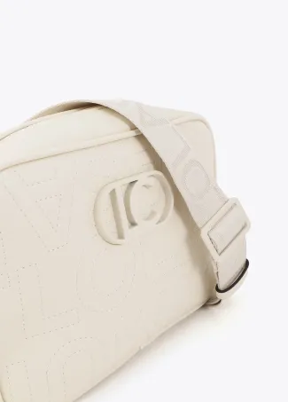Crossbody bag with monogram topstitching
