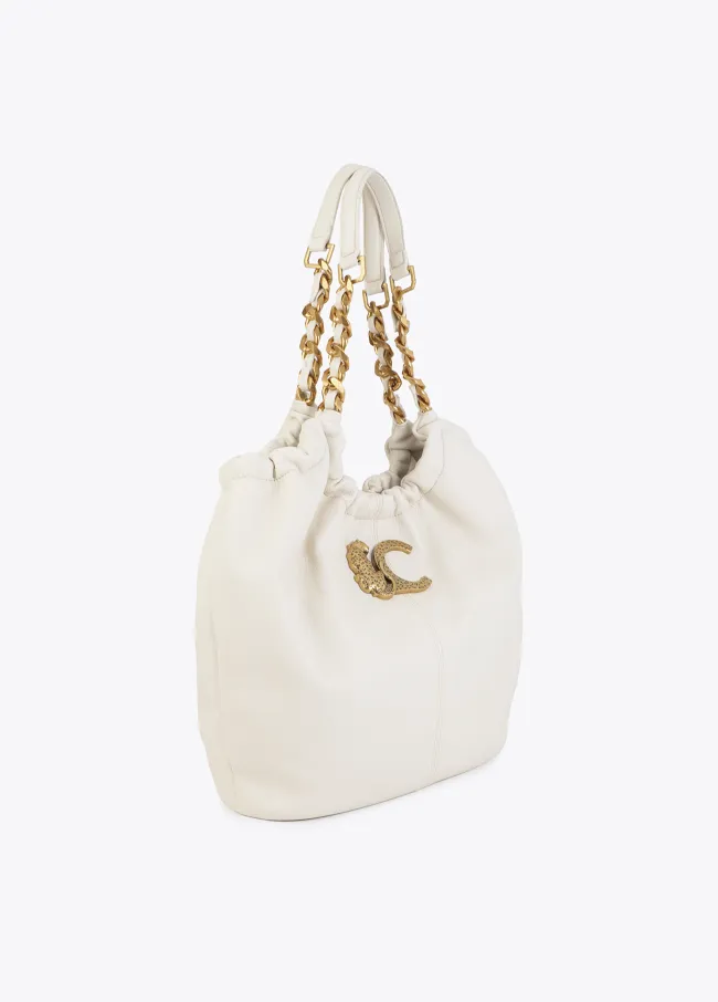 Animal LC tote bag with chain detail