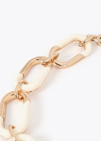 Collar cadena combinada dorado y acrílico