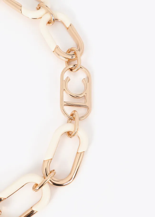 Collar cadena combinada dorado y acrílico