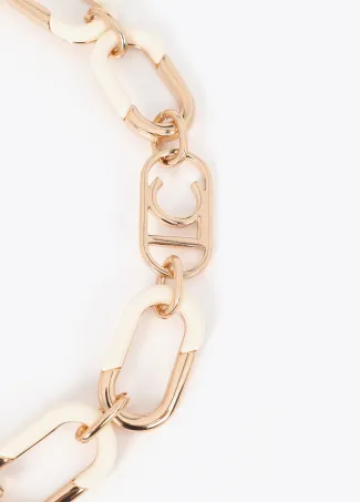 Collar cadena combinada dorado y acrílico
