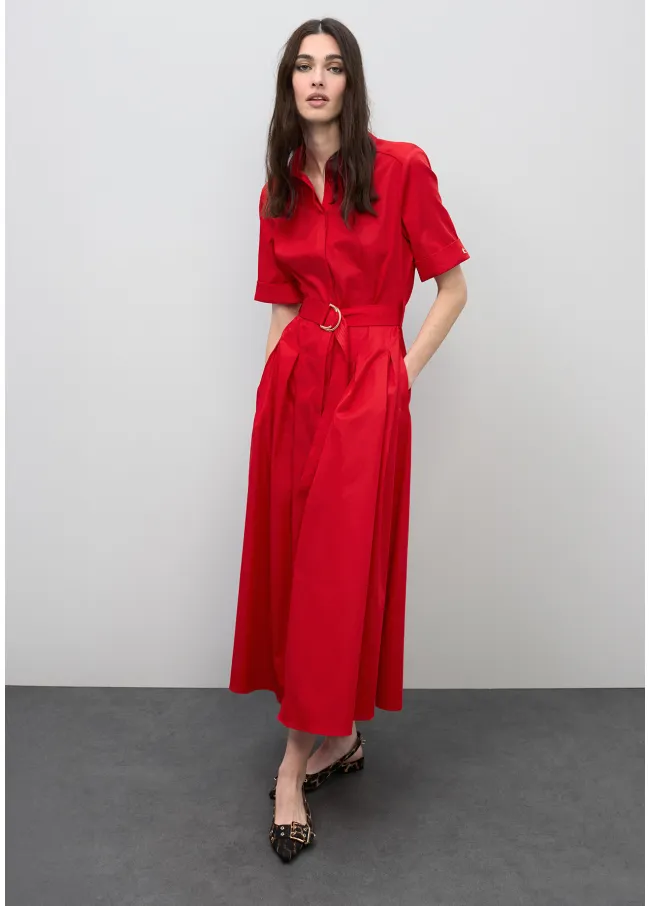 Midi dress with flared skirt