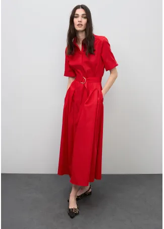 Midi dress with flared skirt