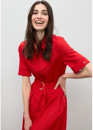 Midi dress with flared skirt