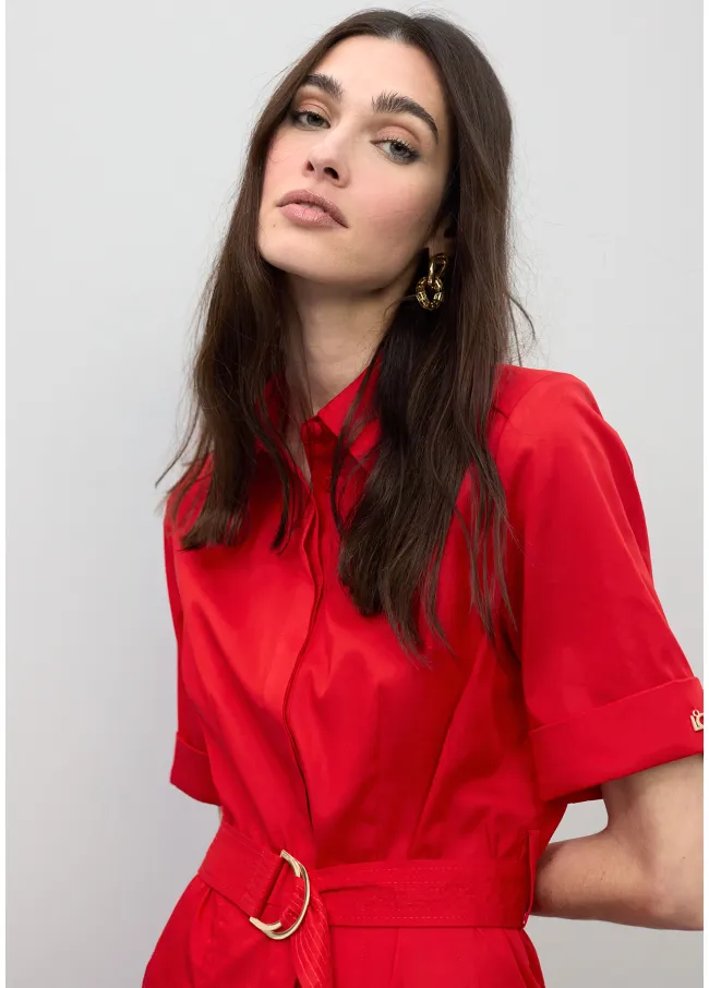 Midi dress with flared skirt