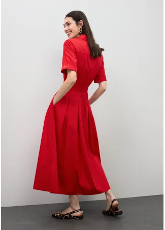 Midi dress with flared skirt