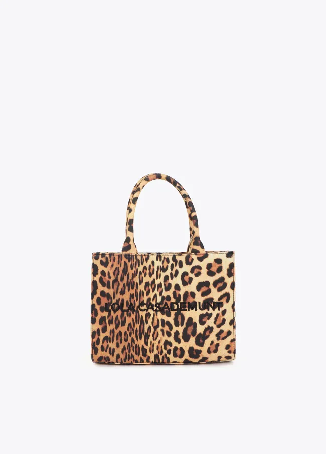 Mini shopper tejido leopardo
