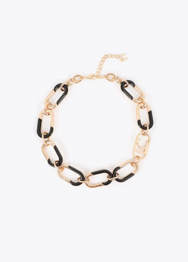 Collar cadena combinada dorado y acrílico