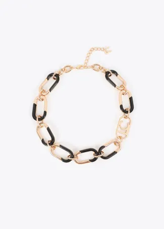 Collar cadena combinada dorado y acrílico