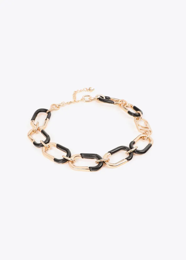 Collar cadena combinada dorado y acrílico