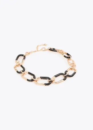 Collar cadena combinada dorado y acrílico