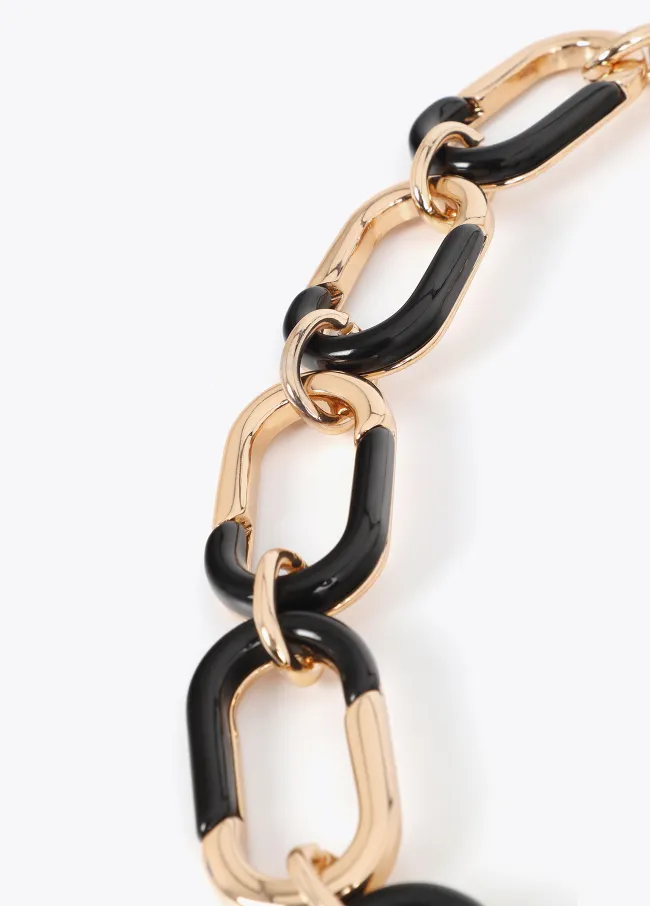 Collar cadena combinada dorado y acrílico