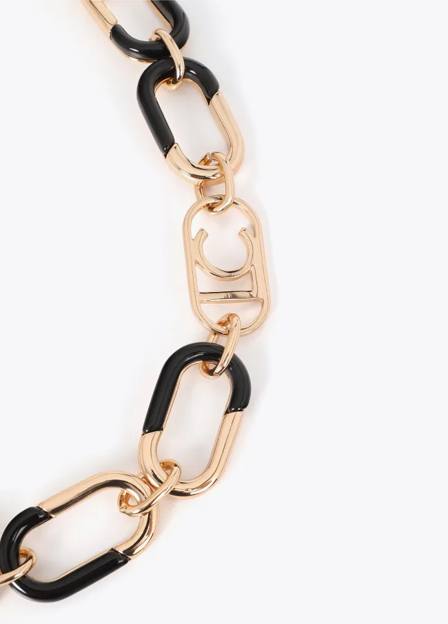 Collar cadena combinada dorado y acrílico