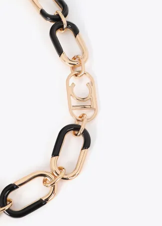 Collar cadena combinada dorado y acrílico