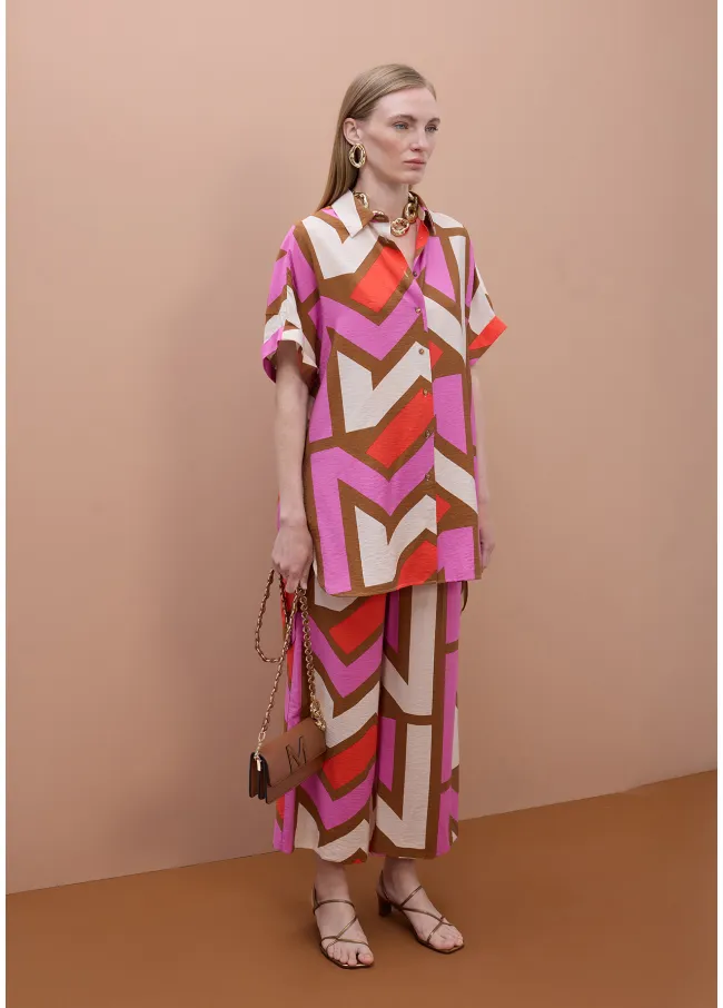 Printed culotte with M logo