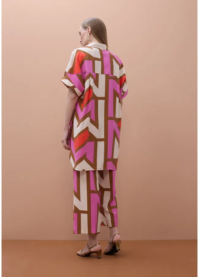 Printed culotte with M logo