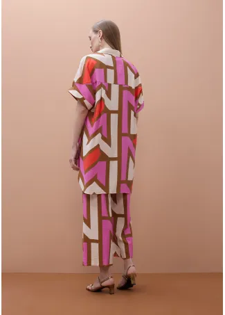 Pantalón culotte fluído estampado