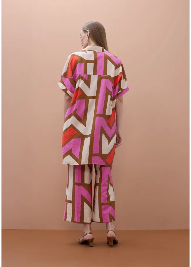 Printed culotte with M logo