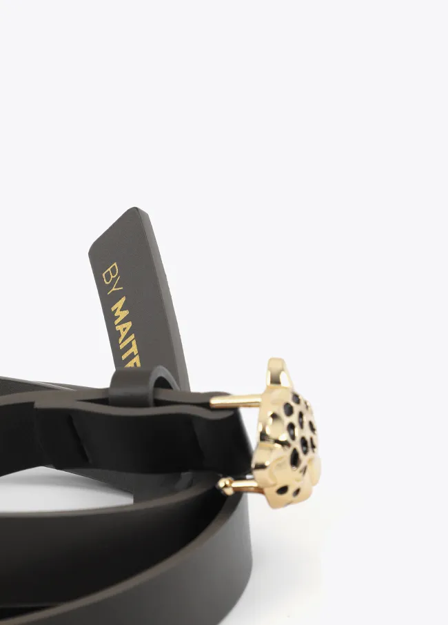 Cinturón hebilla leopardo personalizado