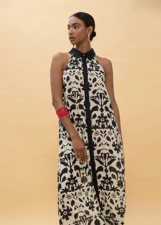Contrast floral print dress