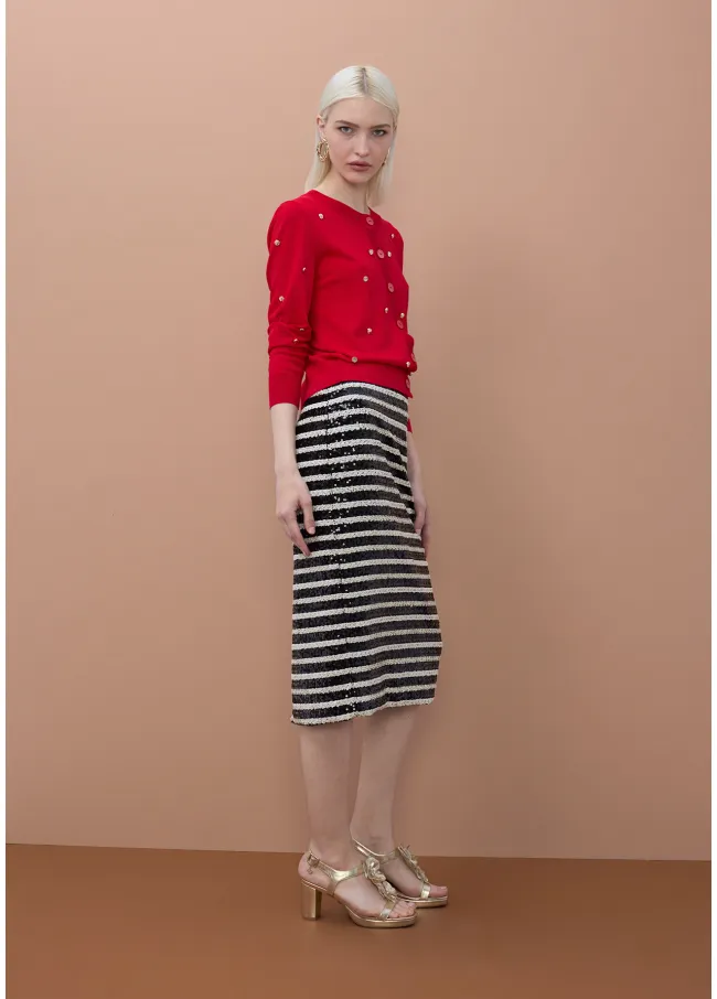Cardigan con tachas irregulares