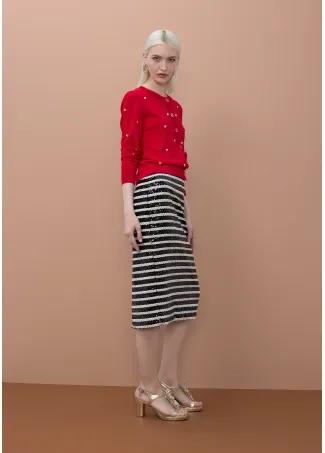 Cardigan con tachas irregulares