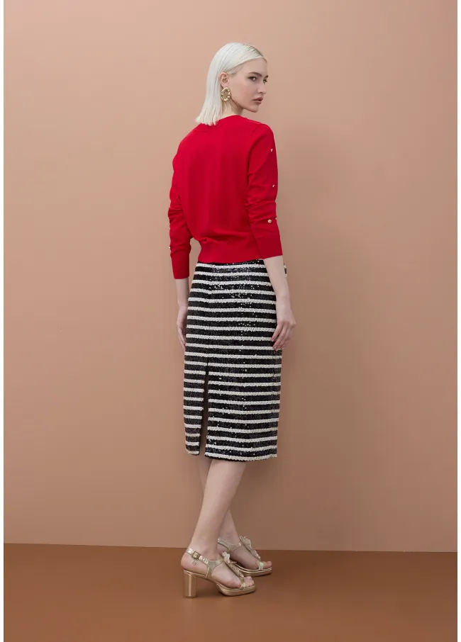 Cardigan con tachas irregulares