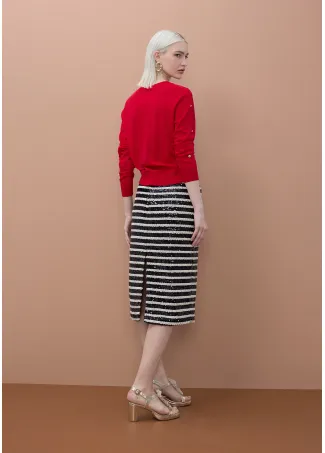 Cardigan with irregular studs