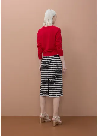 Straight fit sequinned skirt