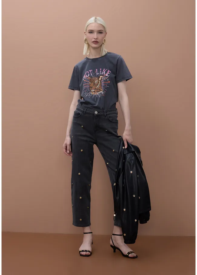 Studded trousers