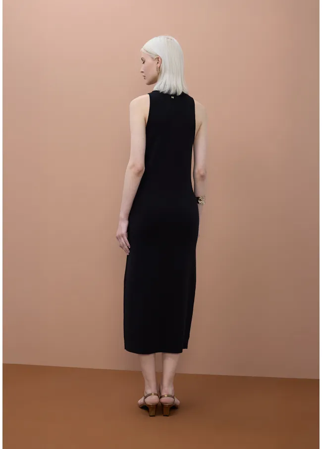 Mock neck dress with rhinestones