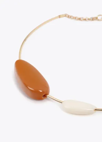 Collar choker resina bicolor