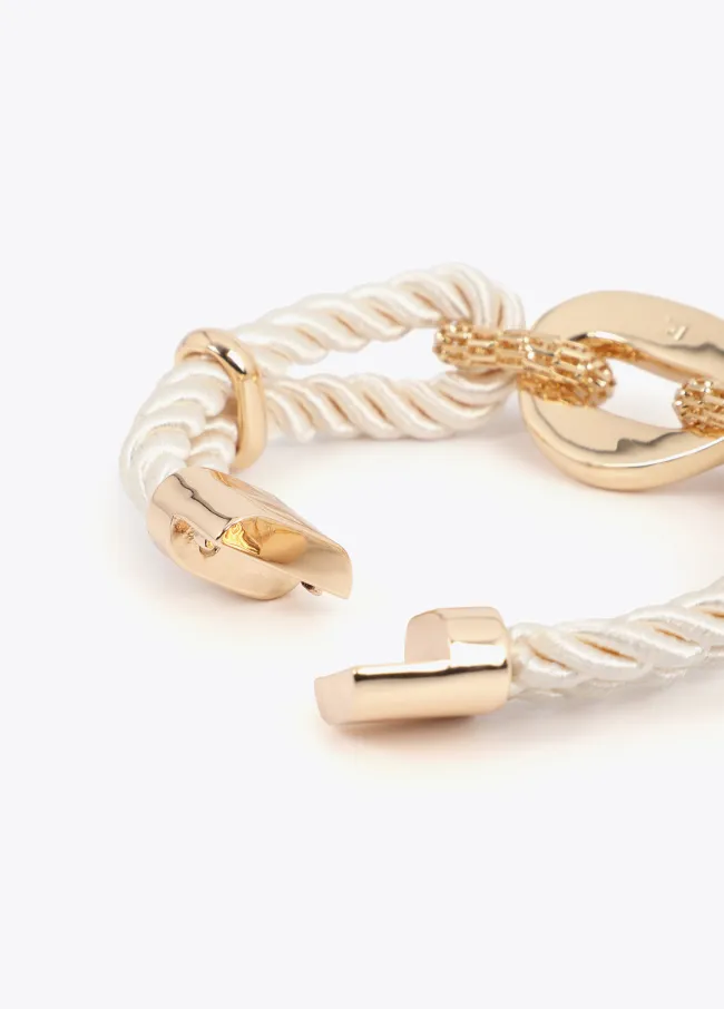 Pulsera de cordón con combinación de eslabones...