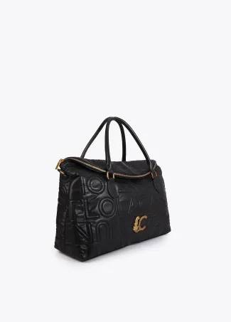 Weekend bag with topstitched logo