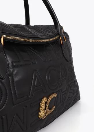 Weekend bag with topstitched logo