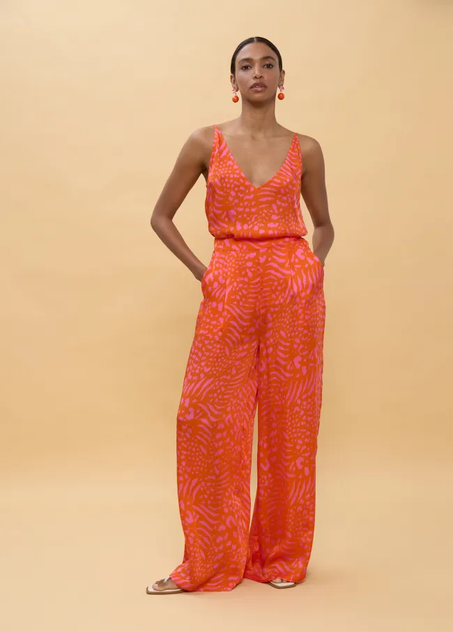 Spotted print trousers