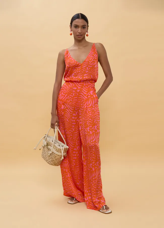 Spotted print trousers