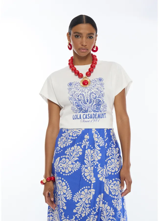 Camiseta estampado posicional boho
